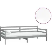 vidaXL Tagesbett mit Matratze 90x200 cm Grau Kiefer Massivholz