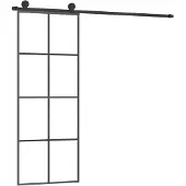 vidaXL Schiebetür mit Beschlag 76x205 cm ESG-Glas & Aluminium