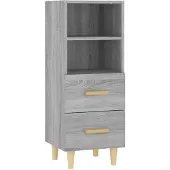 vidaXL Sideboard Grau Sonoma 34,5x34x90 cm Holzwerkstoff