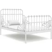 vidaXL Ausziehbett Weiß Metall 80x130/200 cm