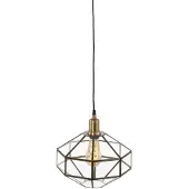 Steinhauer Pendelleuchte Pimpernel 1-flammig Gebürstete Bronze / Transparentes Glas 29x29cm