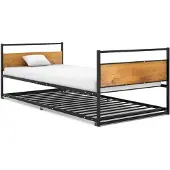 vidaXL Ausziehbett Schwarz Metall 90x200 cm