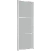 vidaXL Innentür 76x201,5 cm Weiß Mattglas und Aluminium