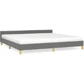 vidaXL Bettgestell ohne Matratze Dunkelgrau 200x200 cm Stoff