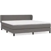 vidaXL Boxspringbett mit Matratze Grau 160x200 cm Kunstleder