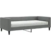 vidaXL Tagesbett mit Matratze Dunkelgrau 100x200 cm Stoff