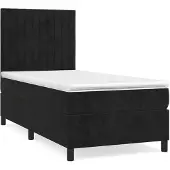 vidaXL Boxspringbett mit Matratze Schwarz 90x190 cm Samt