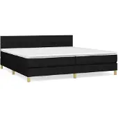 vidaXL Boxspringbett mit Matratze Schwarz 200x200 cm Stoff