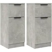 vidaXL Sideboards 2 Stk. Betongrau 30x30x70 cm Holzwerkstoff