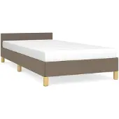vidaXL Bettgestell mit Kopfteil ohne Matratze Taupe 80x200 cm Stoff
