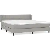 vidaXL Boxspringbett mit Matratze Hellgrau 160x200 cm Stoff