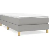 vidaXL Boxspringbett mit Matratze Hellgrau 90x200 cm Stoff