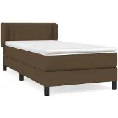 vidaXL Boxspringbett mit Matratze Dunkelbraun 100x200 cm Stoff