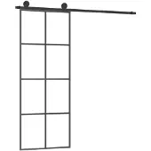 vidaXL Schiebetür mit Beschlag 76x205 cm ESG-Glas & Aluminium