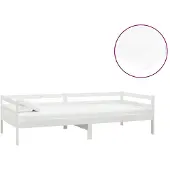 vidaXL Tagesbett mit Matratze 90x200 cm Weiß Kiefer Massivholz