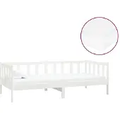vidaXL Tagesbett mit Matratze 90x200 cm Weiß Kiefer Massivholz