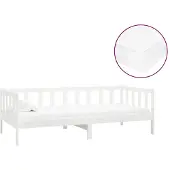 vidaXL Tagesbett mit Matratze 90x200 cm Weiß Kiefer Massivholz