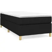 vidaXL Boxspringbett mit Matratze Schwarz 90x200 cm Stoff