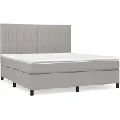 vidaXL Boxspringbett mit Matratze Hellgrau 180x200 cm Stoff
