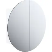 vidaXL Badezimmerschrank mit Rundem Spiegel & LED Weiß 40x40x17,5 cm