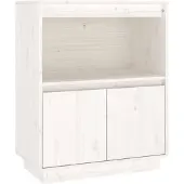 vidaXL Sideboard Weiß 60x34x75 cm Massivholz Kiefer