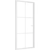 vidaXL Innentür 93x201,5 cm Weiß ESG-Glas und Aluminium