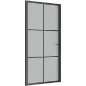 vidaXL Innentür 102,5x201,5 cm Schwarz Mattglas und Aluminium