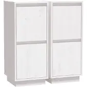vidaXL Sideboards 2 Stk. Weiß 31,5x34x75 cm Massivholz Kiefer