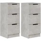 vidaXL Sideboards 2 Stk. Betongrau 30x30x70 cm Holzwerkstoff