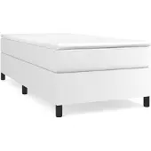 vidaXL Boxspringbett mit Matratze Weiß 80x200 cm Kunstleder