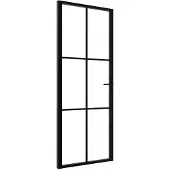 vidaXL Innentür ESG Glas und Aluminium 76x201,5 cm Schwarz