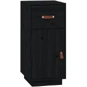 vidaXL Sideboard Schwarz 34x40x75 cm Massivholz Kiefer