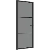 vidaXL Innentür 83x201,5 cm Schwarz ESG-Glas und Aluminium
