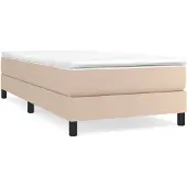 vidaXL Boxspringbett mit Matratze Cappuccino-Braun 80x200cm Kunstleder