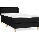 vidaXL Boxspringbett mit Matratze Schwarz 100x200 cm Stoff
