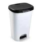 PlasticForte Treteimer - weis - Eimer mit Deckel - 50 l