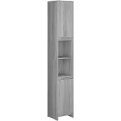 vidaXL Badezimmerschrank Grau Sonoma 30x30x183,5 cm Holzwerkstoff