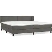 vidaXL Boxspringbett mit Matratze Dunkelgrau 200x200 cm Samt