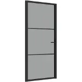 vidaXL Innentür 93x201,5 cm Schwarz ESG-Glas und Aluminium