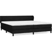 vidaXL Boxspringbett mit Matratze Schwarz 200x200 cm Stoff