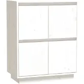 vidaXL Sideboard Weiß 60x34x75 cm Massivholz Kiefer