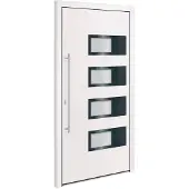vidaXL Haustür Weiß 100x200 cm Aluminium und PVC