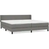 vidaXL Boxspringbett mit Matratze Dunkelgrau 200x200 cm Stoff