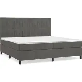 vidaXL Boxspringbett mit Matratze Dunkelgrau 200x200 cm Samt
