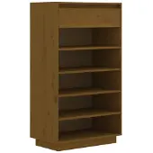 vidaXL Schuhregal Honigbraun 60x34x105 cm Massivholz Kiefer