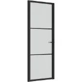 vidaXL Innentür 76x201,5 cm Schwarz Mattglas und Aluminium