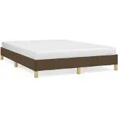 vidaXL Bettgestell ohne Matratze Dunkelbraun 140x200 cm Stoff