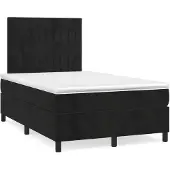 vidaXL Boxspringbett mit Matratze Schwarz 120x200 cm Samt
