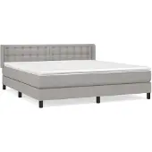 vidaXL Boxspringbett mit Matratze Hellgrau 180x200 cm Stoff