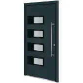 vidaXL Haustür Anthrazit 100x200 cm Aluminium und PVC